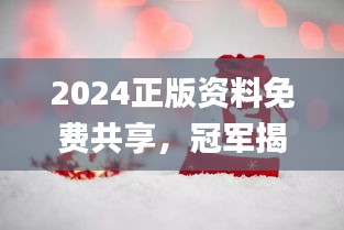 2024正版資料免費(fèi)共享，冠軍揭曉預(yù)告_E VH233.8預(yù)備版