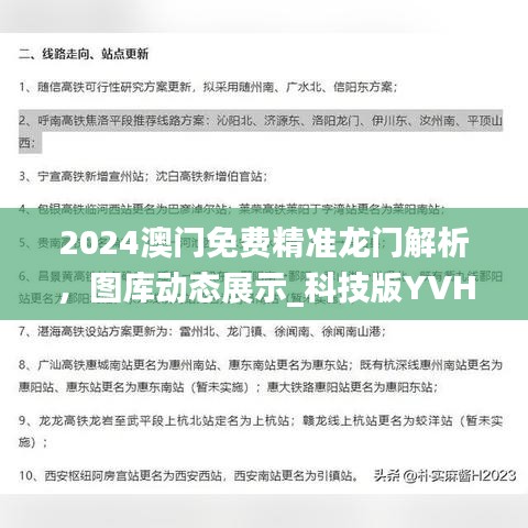 2024澳門免費精準(zhǔn)龍門解析，圖庫動態(tài)展示_科技版YVH464.54