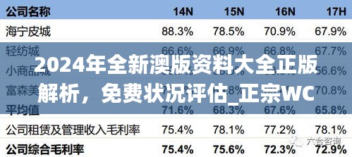 2024年全新澳版資料大全正版解析，免費(fèi)狀況評估_正宗WCN98.03版