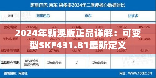 2024年新澳版正品詳解：可變型SKF431.81最新定義