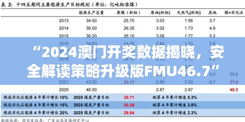 “2024澳門開獎數(shù)據(jù)揭曉，安全解讀策略升級版FMU46.7”