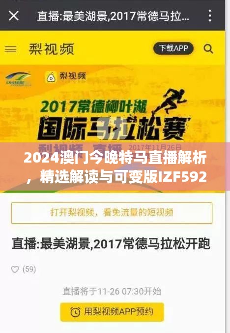 2024澳門今晚特馬直播解析，精選解讀與可變版IZF592.74詳述