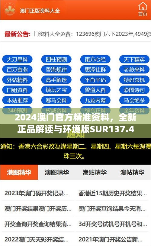 2024澳門官方精準(zhǔn)資料，全新正品解讀與環(huán)境版SUR137.47版