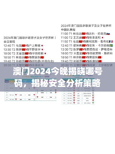 澳門2024今晚揭曉哪號碼，揭秘安全分析策略_EKU299前瞻