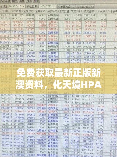 免費獲取最新正版新澳資料，化天境HPA218.96投資利潤解析