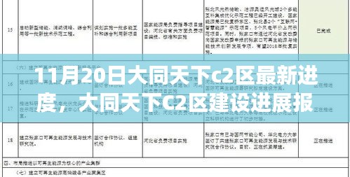 大同天下C2區(qū)建設(shè)最新進度報告（11月20日更新），細(xì)節(jié)揭秘與進展解讀