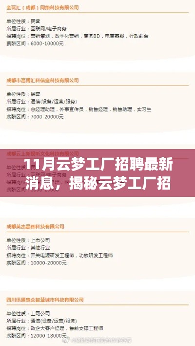 揭秘云夢工廠招聘內(nèi)幕，最新招聘信息與動向速遞