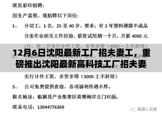 沈陽最新高科技工廠招夫妻工，智能工廠革新，科技之旅新篇章開啟