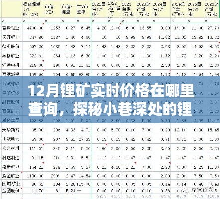 探秘小巷深處的鋰礦寶藏，十二月實(shí)時(shí)價(jià)格一網(wǎng)打盡！