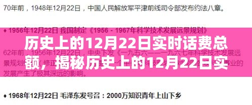 揭秘歷史上的12月22日實(shí)時(shí)話費(fèi)總額背后的故事，小紅書帶你探索數(shù)字背后的故事！