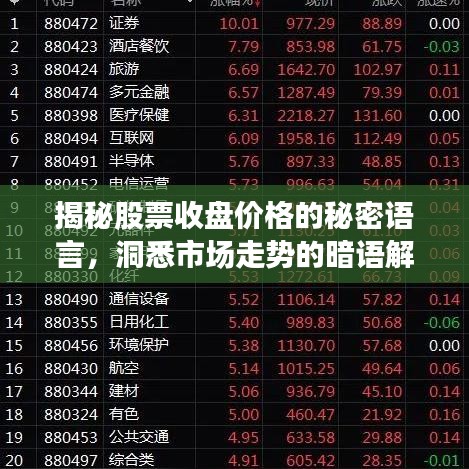 揭秘股票收盤價(jià)格的秘密語言，洞悉市場(chǎng)走勢(shì)的暗語解讀
