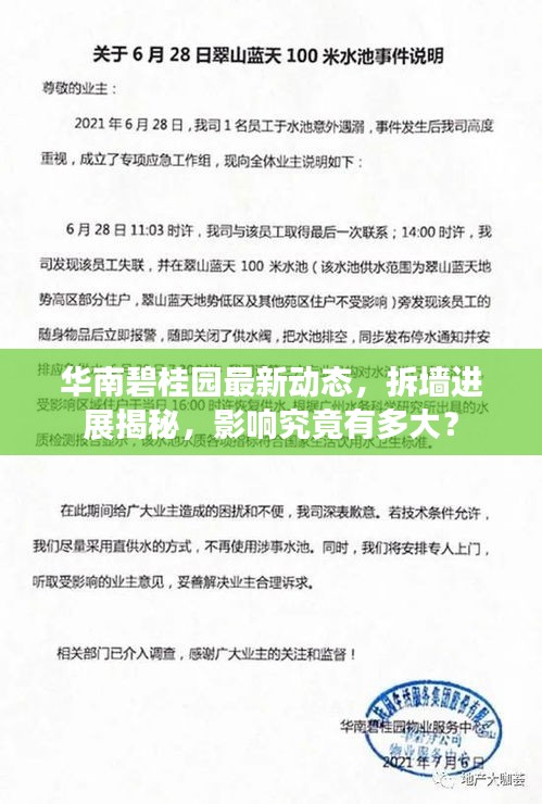 華南碧桂園最新動態(tài)，拆墻進展揭秘，影響究竟有多大？