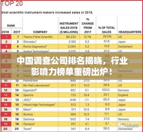 中國調查公司排名揭曉，行業(yè)影響力榜單重磅出爐！