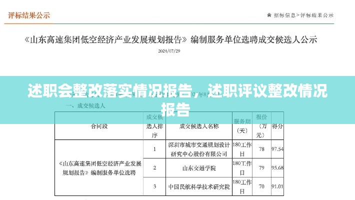 述職會整改落實(shí)情況報(bào)告，述職評議整改情況報(bào)告 