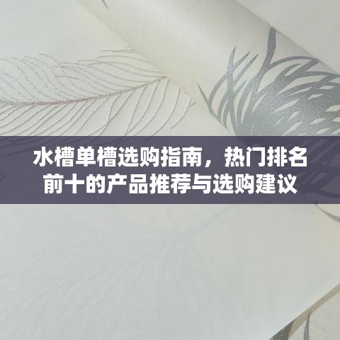 水槽單槽選購指南，熱門排名前十的產品推薦與選購建議