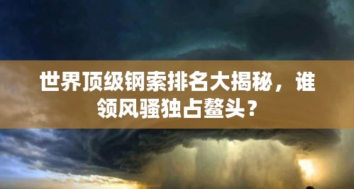 世界頂級鋼索排名大揭秘，誰領(lǐng)風(fēng)騷獨(dú)占鰲頭？